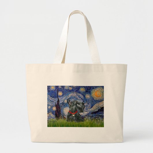 Scottish Terrier 12c - Sterrennacht Grote Tote Bag (Voorkant)