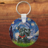 Scottish Terrier 12c - Sterrennacht Sleutelhanger (Voorkant)