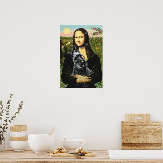 Scottish Terrier 3 - Mona Lisa Poster (Keuken)