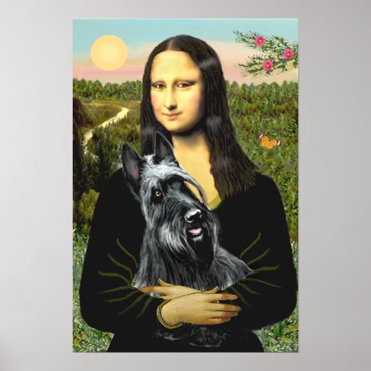 Scottish Terrier 3 - Mona Lisa Poster (Voorkant)