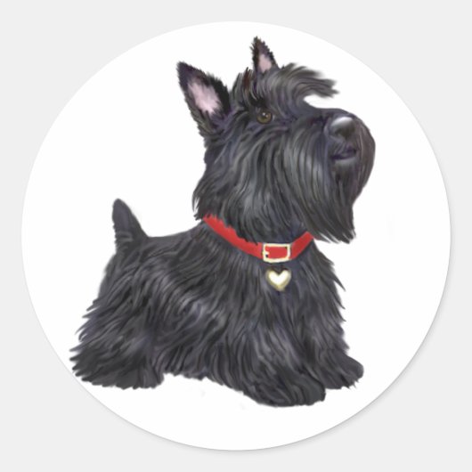 Scottish Terrier (A) - (JBF) Ronde Sticker (Voorkant)