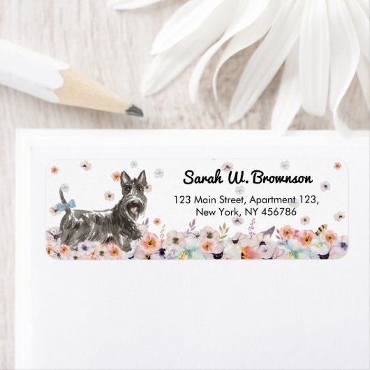 Scottish Terrier Abeerdenie Dog Etiket (Insitu)