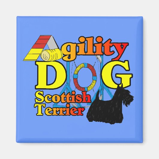 Scottish_Terrier_Agility Magneet (Voorkant)