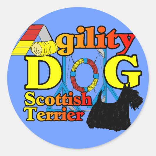 Scottish_Terrier_Agility Ronde Sticker (Voorkant)