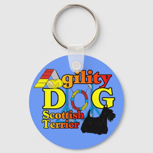 Scottish_Terrier_Agility Sleutelhanger (Voorkant)