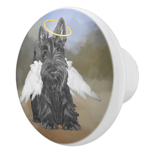 Scottish Terrier Angel Keramische Knop (Rechts)