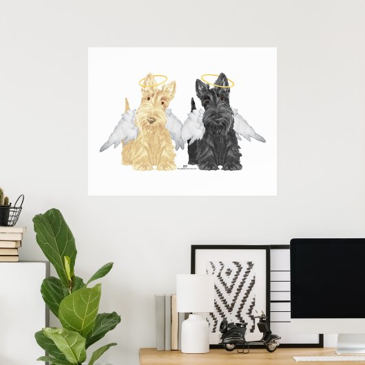 Scottish Terrier Angels Poster (Thuiskantoor)