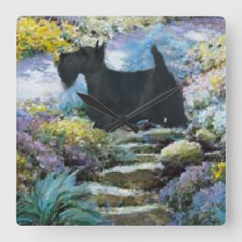 Scottish Terrier Art Gifts Vierkante Klok