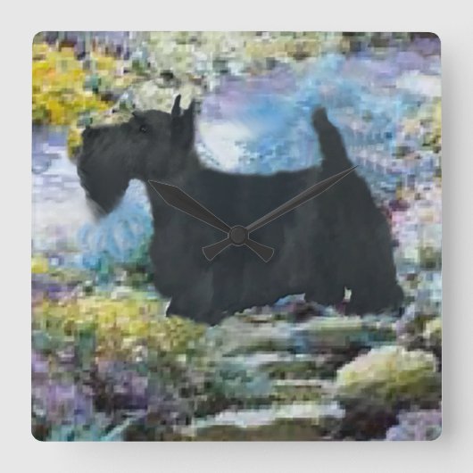 Scottish Terrier Art Gifts Vierkante Klok (Voorkant)