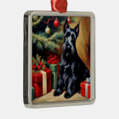 Scottish Terrier at Christmas Metalen Ornament (Rechts)