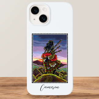 Scottish Terrier Bagpipes Kilt Dog Aangepaste naam Case-Mate iPhone 14 Hoesje