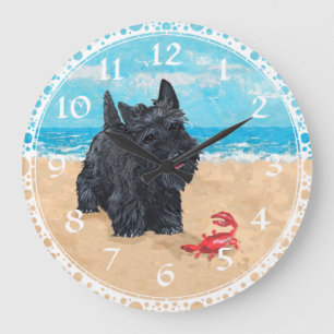 Scottish Terrier Beach Clock Grote Klok