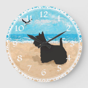 Scottish Terrier Beach Clock Grote Klok