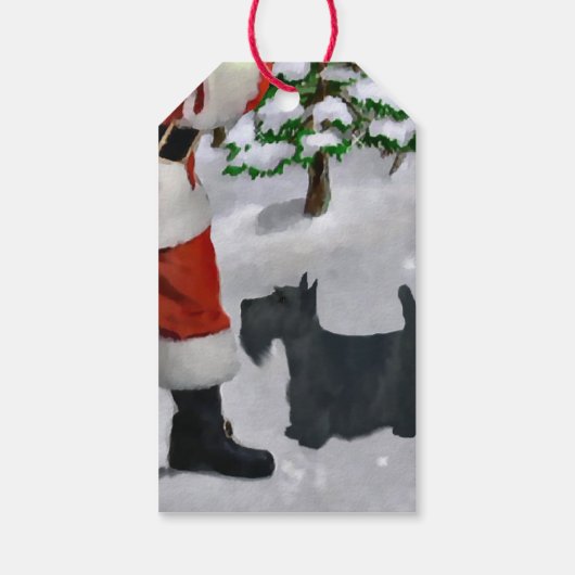 Scottish Terrier Believe Kerstmis Cadeaulabel (Achterkant)