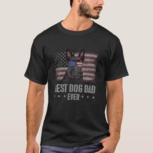 Scottish Terrier Best Dog Dad Ever Retro USA Ameri T-shirt (Voorkant)