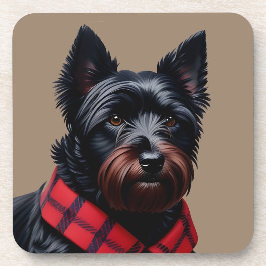 Scottish Terrier Bier Onderzetter (Voorkant)