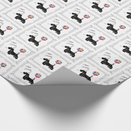 Scottish Terrier Birthday Cadeaupapier (Hoek)