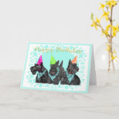 Scottish Terrier Birthday Kaart (Gele Bloem)