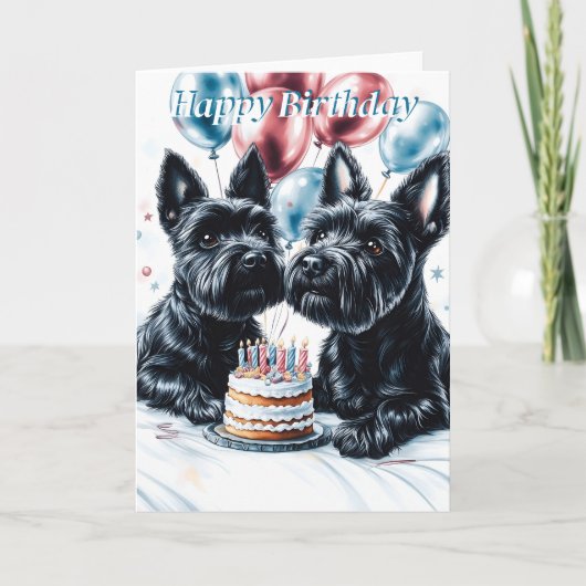 Scottish Terrier Birthday Kaart (Voorkant)