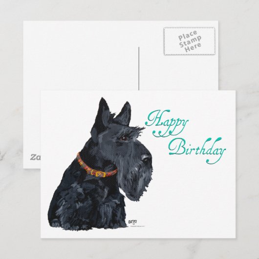 Scottish Terrier Birthday Kaart (Voorkant / Achterkant)