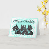 Scottish Terrier Birthday Kaart (Gele Bloem)