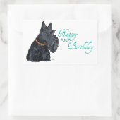 Scottish Terrier Birthday Kaart Rechthoekige Sticker (Tas)