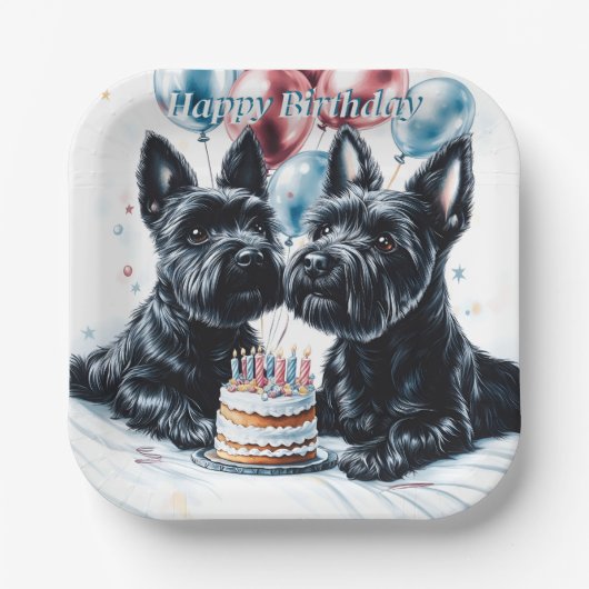Scottish Terrier Birthday Papieren Bordje (Voorkant)