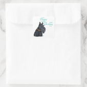 Scottish Terrier Birthday Vierkante Sticker (Tas)