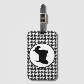 Scottish Terrier Black en White Houndstooth Bagagelabel (Voorkant (verticaal))