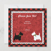 Scottish Terrier Black en White Kerstmis Kaart (Achterkant)