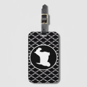 Scottish Terrier Black en White Quatrefoil Bagagelabel (Voorkant (verticaal))