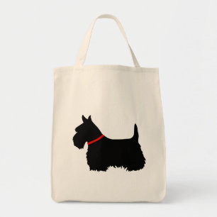 Scottish Terrier Black, heldere vlecht, rode zwart Tote Bag