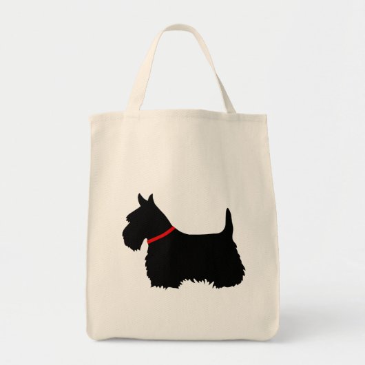 Scottish Terrier Black, heldere vlecht, rode zwart Tote Bag (Voorkant)