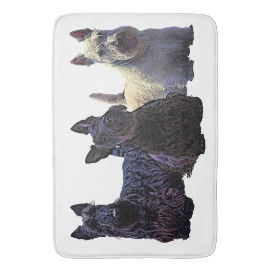 Scottish Terrier black/piepende trio, zwarte hond Badmat (Voorkant Verticaal)