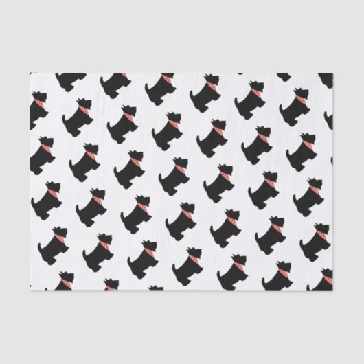 Scottish Terrier Black Scottie Dog Red Scarf Tissuepapier (Voorkant)