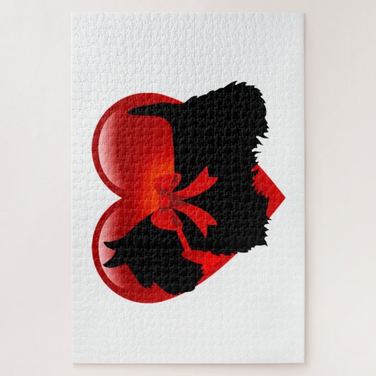 Scottish Terrier Black sihouette hart/1014 stuk Legpuzzel (Verticaal)