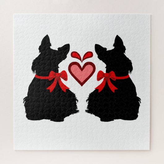 Scottish Terrier Black sihouette hart/676 stuk Legpuzzel (Horizontaal)