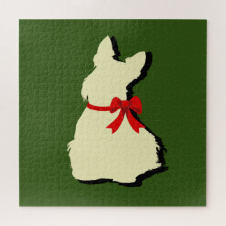 Scottish Terrier black silhouette met schaduw Legpuzzel