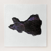 Scottish Terrier black silhouette met schaduw Legpuzzel (Verticaal)