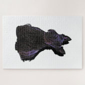 Scottish Terrier black silhouette met schaduw Legpuzzel (Horizontaal)