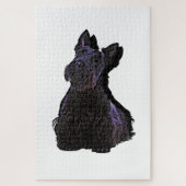 Scottish Terrier black silhouette met schaduw Legpuzzel (Verticaal)