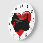Scottish Terrier Black silhouette red hart Grote Klok (Hoek)