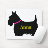 Scottish Terrier black silhouette, Scotland dog Muismat (Met muis)