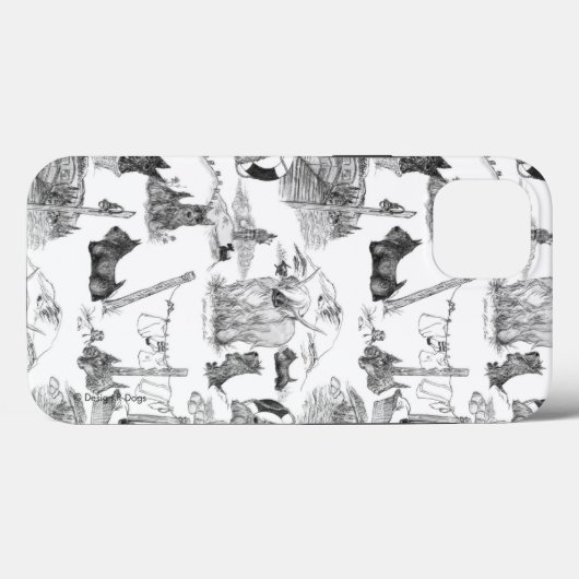 SCOTTISH Terrier Black Toile Case-Mate iPhone Case (Achterkant (horizontaal))