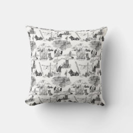 SCOTTISH TERRIER Black Toile Kussen