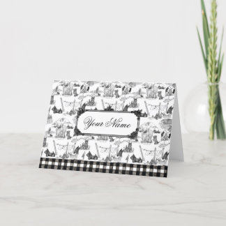 SCOTTISH Terrier Black Toile met aangepaste naam Bedankkaart