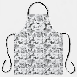 SCOTTISH Terrier Black Toile met aangepaste naam Schort