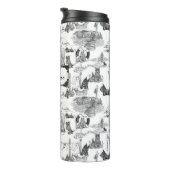 SCOTTISH Terrier Black Toile met aangepaste naam Thermosbeker (Geroteerd rechts)