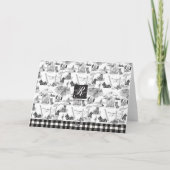 SCOTTISH Terrier Black Toile "Sláinte" Gaelic Bedankkaart (Achterkant)