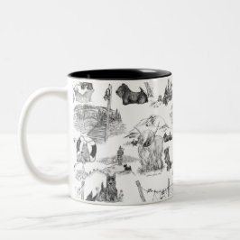 SCOTTISH Terrier Black Toile Tweekleurige Koffiemok